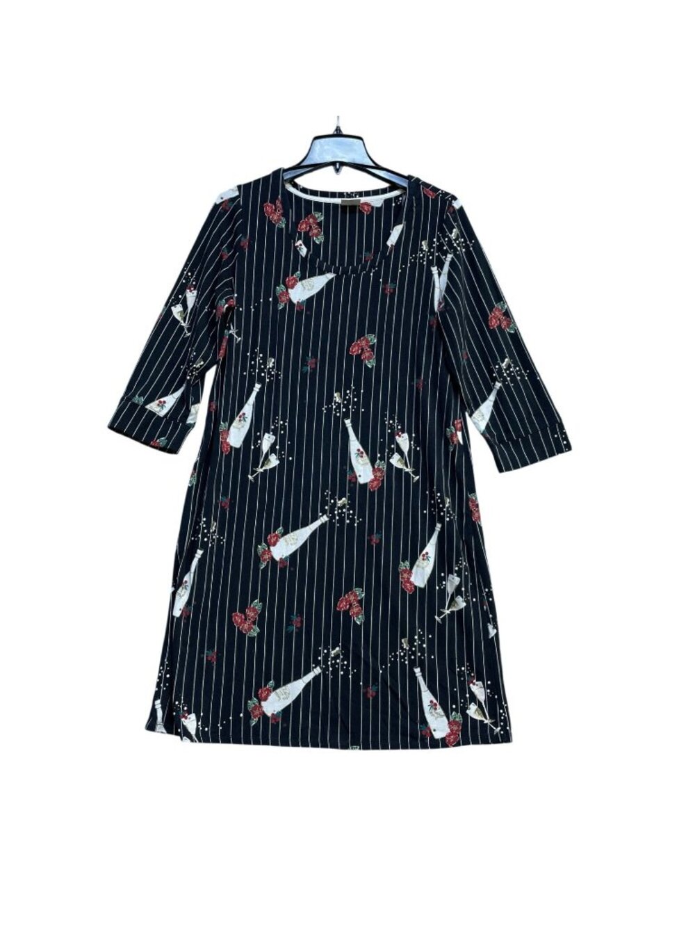 Soma Size M Black Cocktail Print  Midi Shift Dress All over print B1239